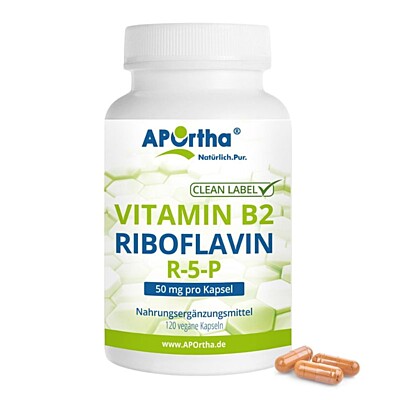APOrtha Vitamin B2 - Riboflavin 50 mg - 120 kapsúl