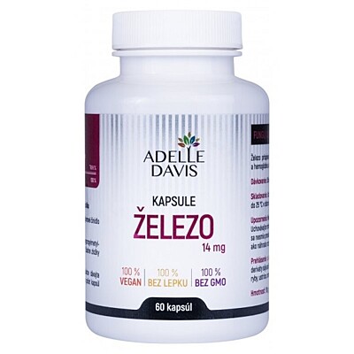 Adelle Davis železo (glukonát železnatý) 14 mg, 60 kapsúl
