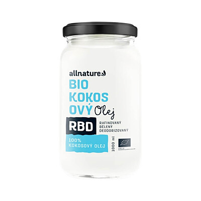 Allnature RBD kokosový olej BIO bez vône, 1000 ml