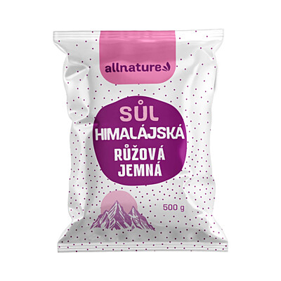 Allnature Jemná ružová himalájska soľ, 500 g