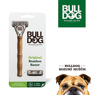 Bulldog Original Bambusový holiaci strojček + 2 náhradné hlavice