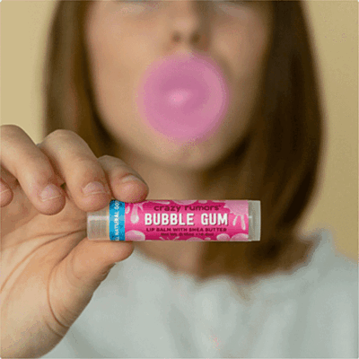 Crazy Rumors prírodný balzam na pery Bubble Gum, 4,2 g