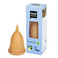 Fair Squared Menštruačný kalíšok z prírodného latexu s látkovým sáčkom, "XL"