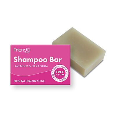 Friendly Soap Prírodné mydlo na vlasy - Levanduľa a pelargónia, 95 g