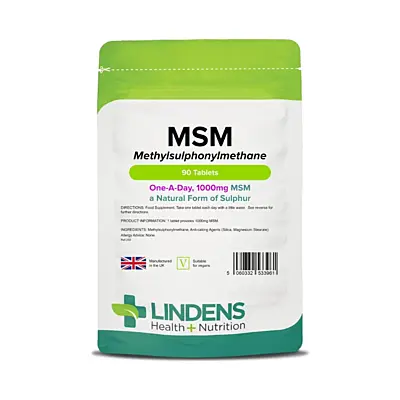 LINDENS Health + Nutrition MSM (metylsulfonylmetán) 1000 mg, 90 tabliet