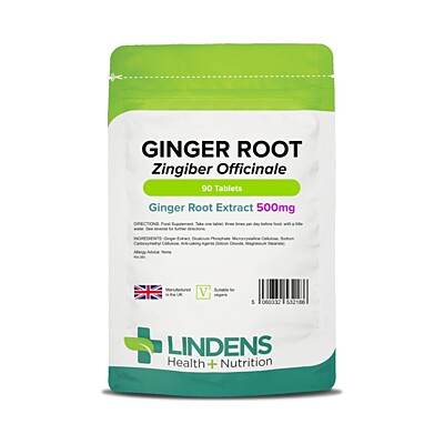 LINDENS Health + Nutrition Zázvor 500 mg, 90 tabliet