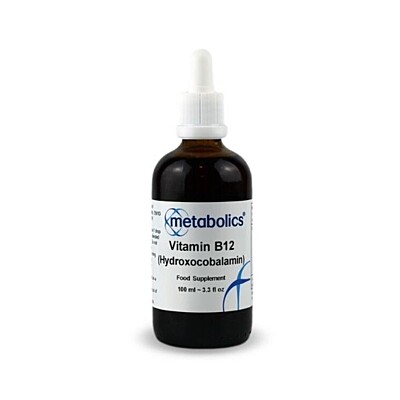 Metabolics Tekutý vitamín B12 (Hydroxocobalamin), vegan kvapky 100 ml