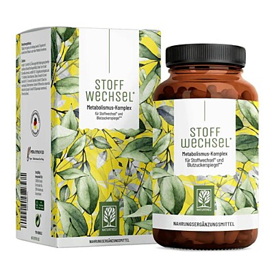 Naturtreu Metabolizm – kompleks zielonej herbaty, L-karnityny i choliny na trawienie i poziom cukru we krwi, 120 kapsułek