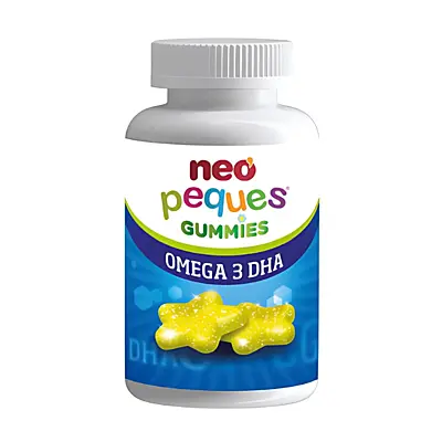 Neo Peques Omega 3 DHA – vegánske gumené cukríky s omega 3, cholínom + vitamíny B3, B6 a B12 , 30 ks