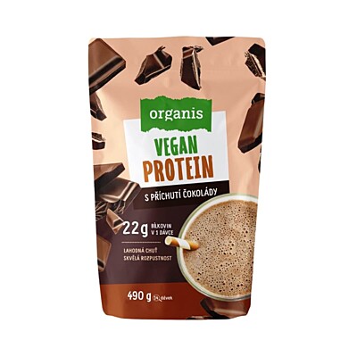 Organis Veganský protein s čokoládovou příchutí, 490 g