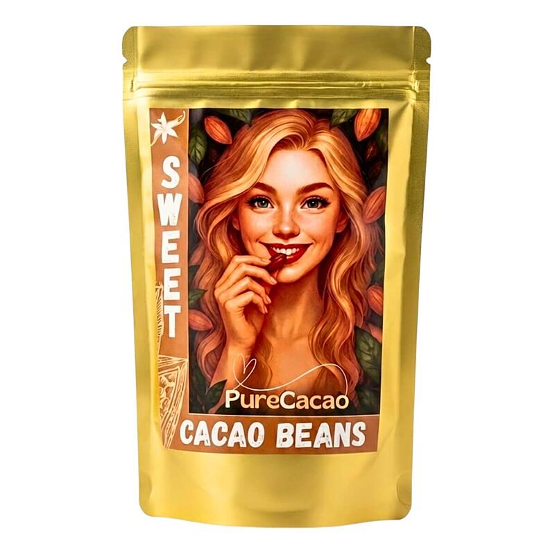 Pure Cacao Sladké kakaové bôby (vanilka-škorica), 100 g
