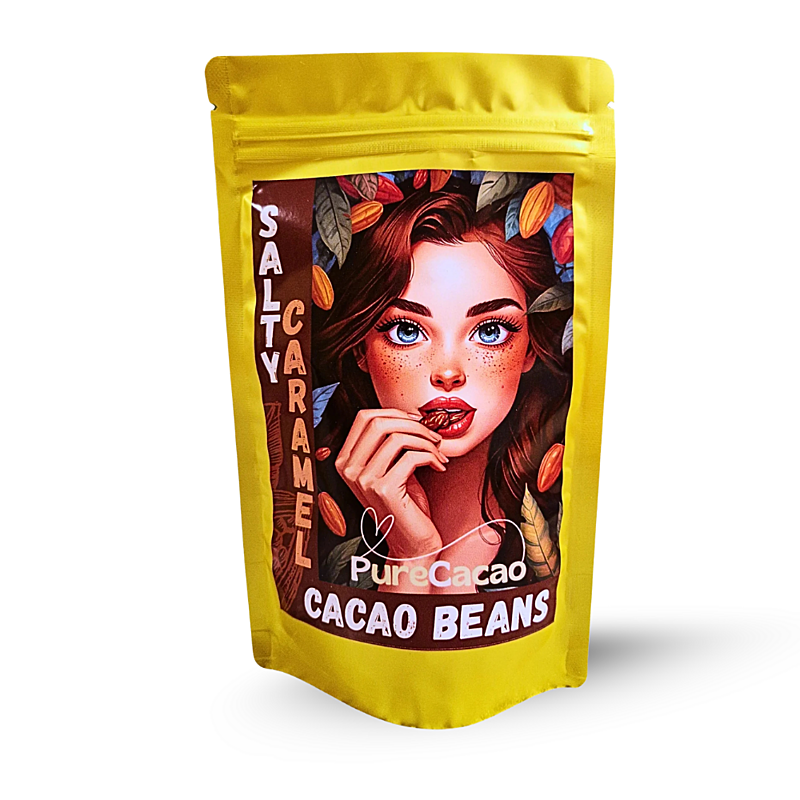Pure Cacao Sladké kakaové bôby (slaný karamel), 100 g
