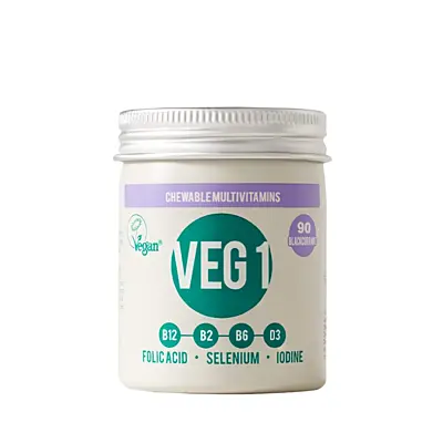 The Vegan Society Multivitamín VEG1 - čierna ríbezľa, žuvacie tablety 90 ks