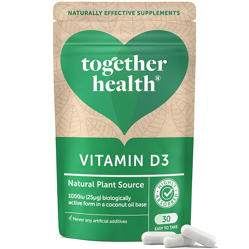 Together Health – Bioaktívny Vitamín D3 z lišajníka (Cholecalciferol), 30 kapsúl