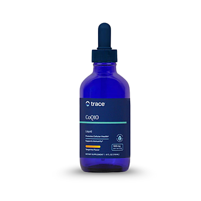 Trace Minerals Tekutý Koenzým Q10 100 mg + Stopové minerály ConcenTrace® (mandarinka), 118 ml