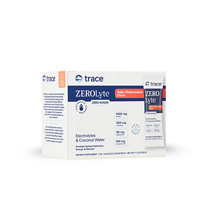 Trace Minerals ZeroLyte – Elektrolyty na báze sodíka (Slaný meloun), 30 sáčků