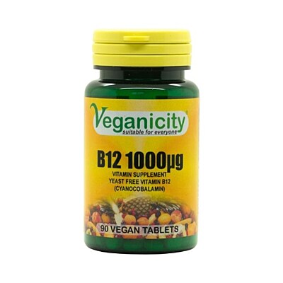 Veganicity vitamín B12 1000µg (Cyanocobalamin), 90 vegan tabliet