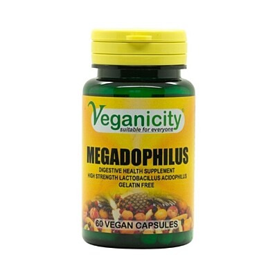 Veganicity Megadophilus - 1.25 miliárd Lactobacillus Acidophilus, 60 kapsúl