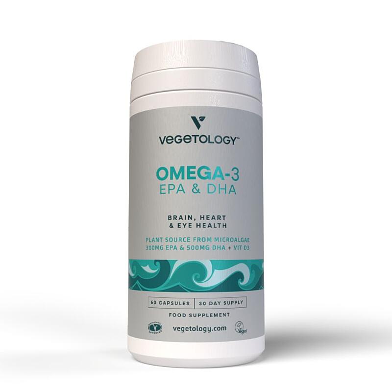 Vegetology Omega-3 EPA a DHA, Opti3 + vitamín D3, 60 kapslí