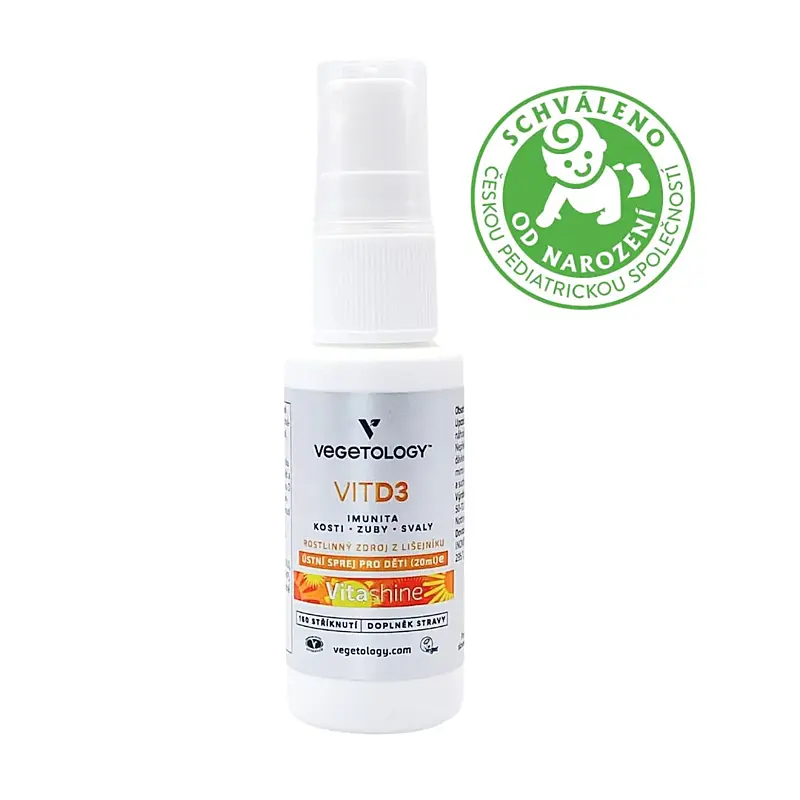 Vegetology Vit D3 Vitashine ve spreji, 1000IU, 20 ml