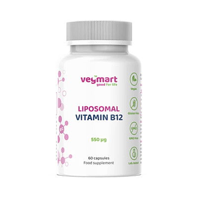 Vegmart Lipozomálny Vitamín B12 (metylkobalamín) 550 µg, 60 kapsúl