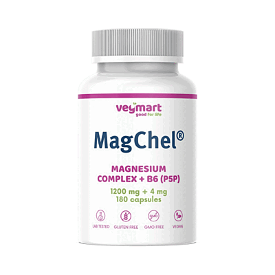 Vegmart MagChel® Complex 20% + Vitamín B6 (P5P), 180 kapslí