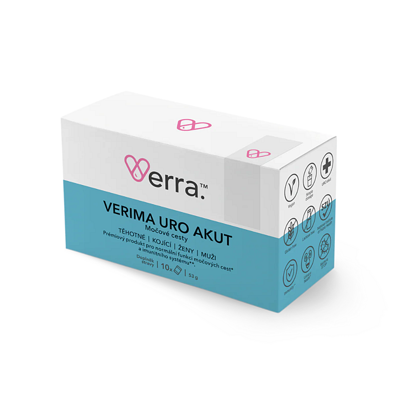 Verra VERRIMA URO AKUT – Komplex D-manózy, inulinu a brusinek na močové cesty, 10 sáčků