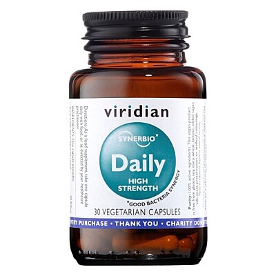 Viridian Synerbio Daily High Strength probiotiká a prebiotiká, 30 kapsúl