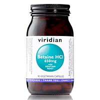 Viridian Betaín HCl a koreň horca na trávenie, 90 kapsúl